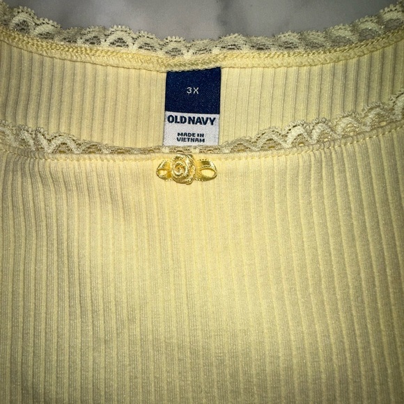 Old Navy Light Yellow Ribbed Tank Top - Picture 2 of 3